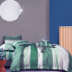 Housse de couette   240 x 220 +2 Taies GEOMETRIQUE Vert  Coton Supérieur
