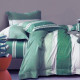 Housse de couette   240 x 220 +2 Taies GEOMETRIQUE Vert  Coton Supérieur