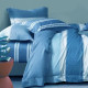 Housse de couette   240 x 220 +2 Taies GEOMETRIQUE Bleu  Coton Supérieur
