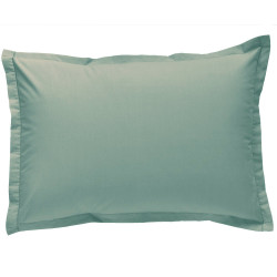 Taie d oreiller à volants  50x70 cm VERT D'EAU Véritable Percale de Coton