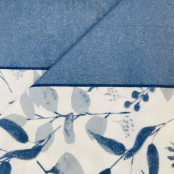 Parure de draps FLANELLE 4356 Bleu Jeans  pour lit de 140  4 PIECES  220x290 en 160 gr
