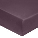 Drap Housse AUBERGINE Jersey  Coton 160 gr-m2 Bonnet de 30 cm 140 x 190 cm