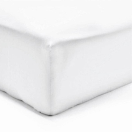 Drap Housse BLANC  Jersey 160 gr Coton Bonnet de 30 cm 140 x 190 cm