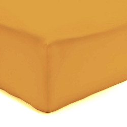 Drap Housse Jaune Soleil Jersey  Coton 160 gr-m2 Bonnet de 30 cm 160 x 200 cm
