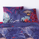Parure de draps BOTANIQUE BLEU pour lit de 160 x200 cm  4 PIECES