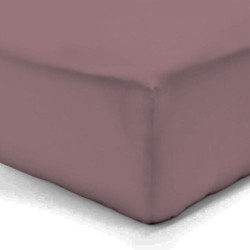 DRAP HOUSSE 160 x 200 cm BOIS de ROSE déstock Coton 57 fils Bonnets de 27 cm