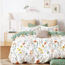 Housse de couette   220 x 240 +2 Taies MENGXIN Blanc Coton Supérieur