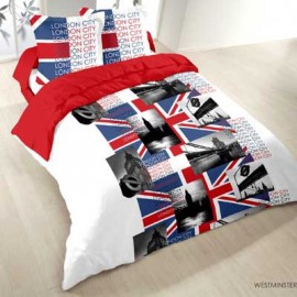 Housse de couette 240 x 220 cm +2 Taies WESTMINSTER London City Poly-Coton superieur