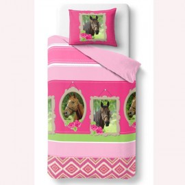 Housse de couette 140 x 200 +1 Taie HORSE BEAUTY Chevaux cheval