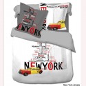 Housse de couette 260 x 240 +2Taies NEW YORK STREETS TAXI USA