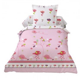 Housse de couette 140 x 200 +1 Taie Les Beaux Oiseaux