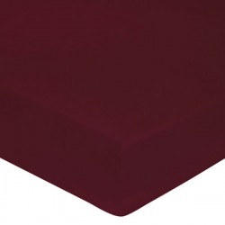 DRAP HOUSSE 120 x 200 BORDEAUX bonnet 27 cm Blanc Des Vosges