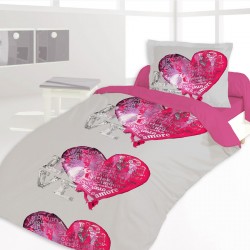 Housse de couette 140 x 200 +1 Taie AMORE Amour